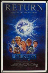 p258 RETURN OF THE JEDI one-sheet movie poster R85 Tom Jung artwork!