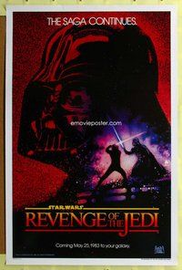 p259 RETURN OF THE JEDI dated teaser one-sheet movie poster '83 George Lucas