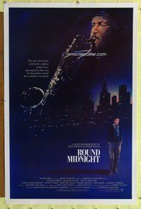 p264 ROUND MIDNIGHT one-sheet movie poster '86 saxophones, Chorney art!