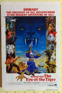 p277 SINBAD & THE EYE OF THE TIGER one-sheet movie poster '77 Harryhausen