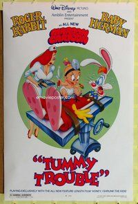 p300 TUMMY TROUBLE DS one-sheet movie poster '89 Roger & Jessica Rabbit!