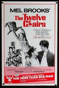 p301 TWELVE CHAIRS /2000 YEAR OLD MAN one-sheet movie poster '83