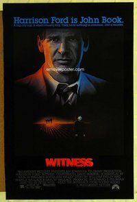 p310 WITNESS one-sheet movie poster '85 Harrison Ford, Peter Weir, McGillis