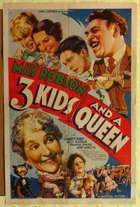 s013 3 KIDS & A QUEEN one-sheet movie poster '35 May Robson, Frankie Darro