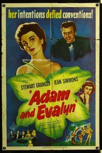 s028 ADAM & EVELYNE one-sheet movie poster '50 Granger, Jean Simmons