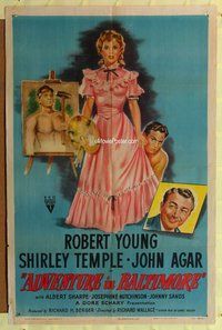 s030 ADVENTURE IN BALTIMORE one-sheet movie poster '49 Shirley Temple