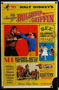 s032 ADVENTURES OF BULLWHIP GRIFFIN style A one-sheet movie poster '66 Disney