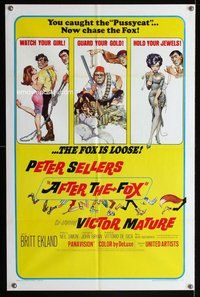 s035 AFTER THE FOX one-sheet movie poster '66 Peter Sellers, Frazetta art!