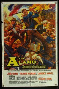 s039 ALAMO one-sheet movie poster '60 John Wayne, Reynold Brown art!