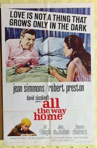 s047 ALL THE WAY HOME one-sheet movie poster '63 Jean Simmons, Preston