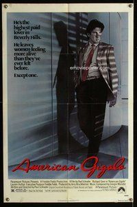 s053 AMERICAN GIGOLO one-sheet movie poster '80 Gere as male prostitute!