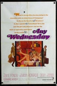 s068 ANY WEDNESDAY one-sheet movie poster '66 Jane Fonda, Jason Robards
