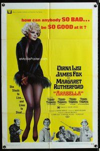 s074 ARABELLA one-sheet movie poster '68 James Fox, sexy Virna Lisi!