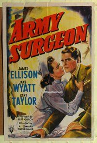 s076 ARMY SURGEON one-sheet movie poster '42 pretty nurse Jane Wyatt!