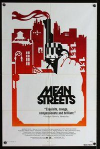 s444 MEAN STREETS one-sheet movie poster '73 Robert De Niro, Scorsese