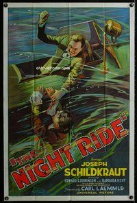 s002 NIGHT RIDE one-sheet movie poster '30 great stone litho water fight!