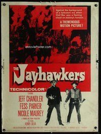 t053 JAYHAWKERS Thirty by Forty movie poster '59 Jeff Chandler, Fess Parker
