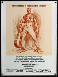 t060 LEADBELLY Thirty by Forty movie poster '76 Huddie Ledbetter biography!