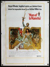 t065 MAN OF LA MANCHA Thirty by Forty movie poster '72 Peter O'Toole, Loren