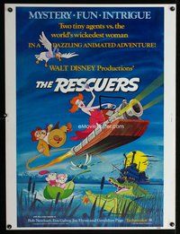 t086 RESCUERS Thirty by Forty movie poster '77 Walt Disney mice cartoon!