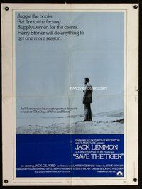 t095 SAVE THE TIGER Thirty by Forty movie poster '73 Jack Lemmon