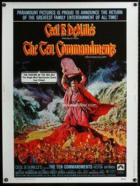 t109 TEN COMMANDMENTS Thirty by Forty movie poster R72 Heston, DeMille