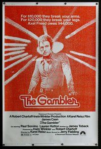 t156 GAMBLER style B Forty by Sixty movie poster '74 gambling James Caan!