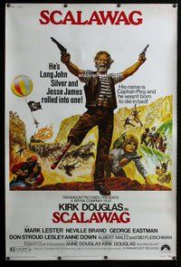 t182 SCALAWAG Forty by Sixty movie poster '73 Kirk Douglas, Lester, pirates!