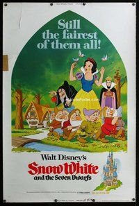 t183 SNOW WHITE & THE SEVEN DWARFS Forty by Sixty movie poster R75 Disney