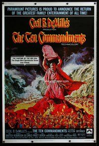 t192 TEN COMMANDMENTS Forty by Sixty movie poster R72 Heston, DeMille