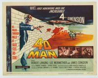 w047 4D MAN movie title lobby card '59 Robert Lansing walks through walls!