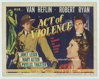 w048 ACT OF VIOLENCE movie title lobby card '49 Robert Ryan, Heflin, Leigh