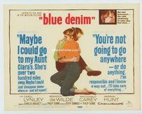 w060 BLUE DENIM movie title lobby card '59 Carol Lynley, Brandon DeWilde