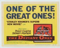w071 DEFIANT ONES movie title lobby card '58 Tony Curtis, Sidney Poitier