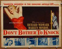 w073 DON'T BOTHER TO KNOCK movie title lobby card '52 sexy Marilyn Monroe!