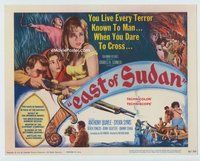 w077 EAST OF SUDAN movie title lobby card '64 Anthony Quayle, Sylvia Syms