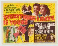 w080 EVERYTHING I HAVE IS YOURS movie title lobby card '52 Champions!