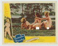 w228 FORBIDDEN PARADISE movie lobby card '58 origin of nudist cults!