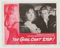 w231 GIRL CAN'T STOP movie lobby card #8 '65 likes pain & pleasure!