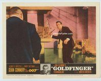 w014 GOLDFINGER movie lobby card #4 '64 Sean Connery vs Oddjob!