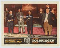 w018 GOLDFINGER movie lobby card #6 '64 Gert Froebe explains scheme!