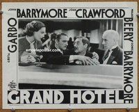 w366 GRAND HOTEL movie lobby card #6 R50s Joan Cawford, Barrymore