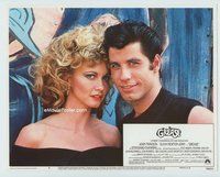 w367 GREASE movie lobby card #6 '78 Travolta & Newton-John close up!