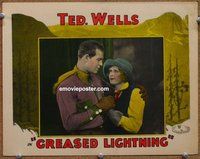 w369 GREASED LIGHTNING movie lobby card '28 Ted Wells romances girl!