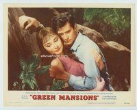 w035 GREEN MANSIONS movie lobby card #3 '59 Hepburn & Perkins closeup!