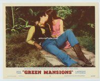 w034 GREEN MANSIONS movie lobby card #8 '59 Hepburn & Perkins kiss!