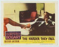 w374 HARDER THEY FALL movie lobby card '56 Humphrey Bogart, boxing!