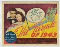 w100 HIT PARADE OF 1943 movie title lobby card '43 Susan Hayward, Carroll