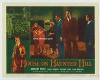 w381 HOUSE ON HAUNTED HILL movie lobby card #4 '59 Vincent Price,Long