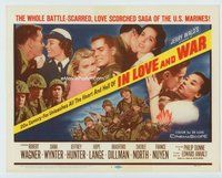 w107 IN LOVE & WAR movie title lobby card '58 Robert Wagner, Dana Wynter